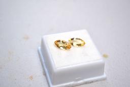 3.22 Carat Fine Matched Pair of Marquise Cut Citrines