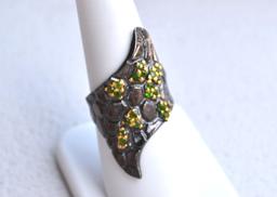 Beautiful Chrome Diopside Ring in Sterling Silver -- Size 7.5