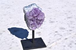 Huge Amethyst Crystal Cluster on Stand