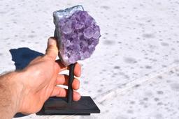 Huge Amethyst Crystal Cluster on Stand