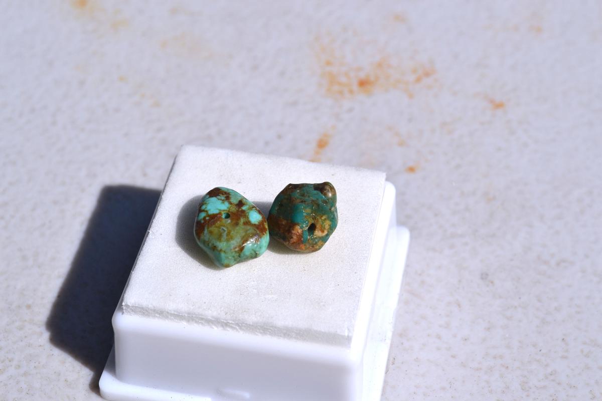 8.80 Carat Pair of Turquoise Nuggets