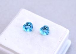 2.21 Carat Gorgeous Matched Pair of Heart Cut Topaz