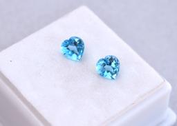 2.21 Carat Gorgeous Matched Pair of Heart Cut Topaz