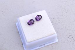 2.64 Carat Matched Pair of Amethyst