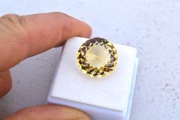 16.52 Carat Round Cut Citrine