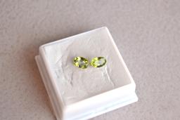 1.66 Carat Matched Pair of Peridot