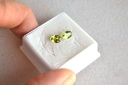 1.66 Carat Matched Pair of Peridot