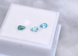 0.67 Carat Matched Trio of Seafoam Green Apatites