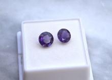 3.45 Carat Matched Pair of Nice Amethyst