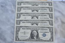 1 of 2, Lot of 5 Uncirculated and Sequential 1957 $1 Silver Certificates