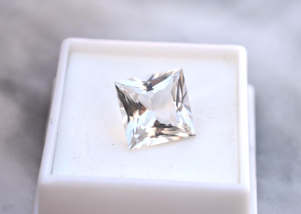 10.05 Carat Princess Cut White Topaz