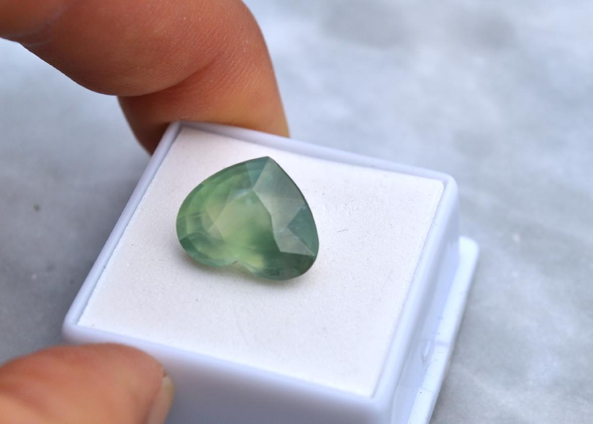 10.14 Carat Heart Shaped Prehnite