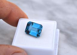 13.18 Carat Octagon Cut London Blue Topaz