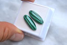 16.05 Carat Matched Pair of Fantastic Malachites