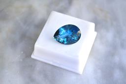 16.72 Carat Pear Shaped London Blue Topaz