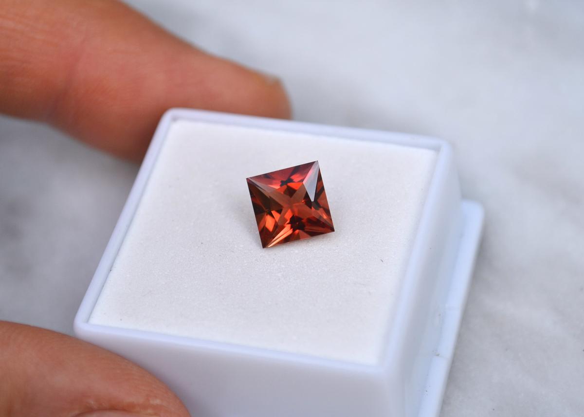 2.03 Carat Princess Cut Oregon Sunstone