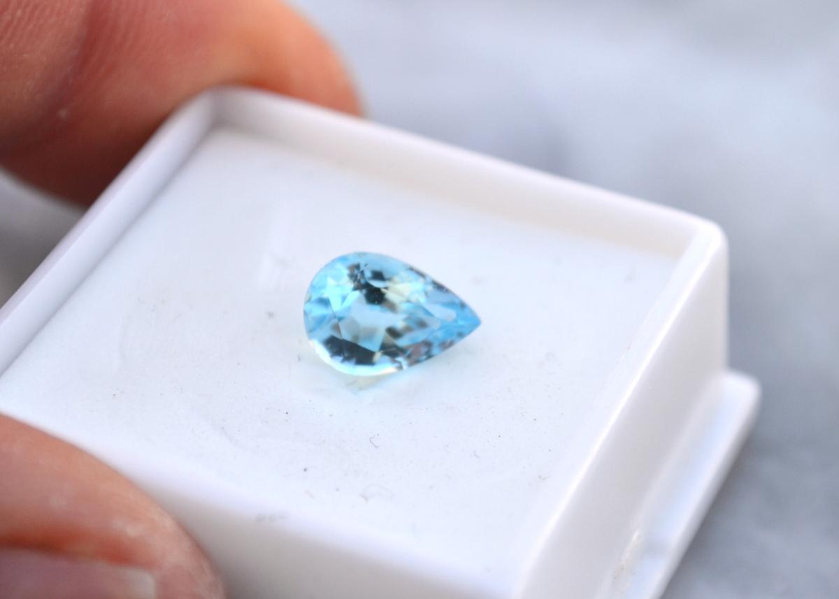 2.35 Carat Pear Cut Sky Blue Topaz