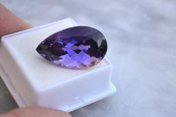 34.19 Carat Old Stock Pear Cut Amethyst