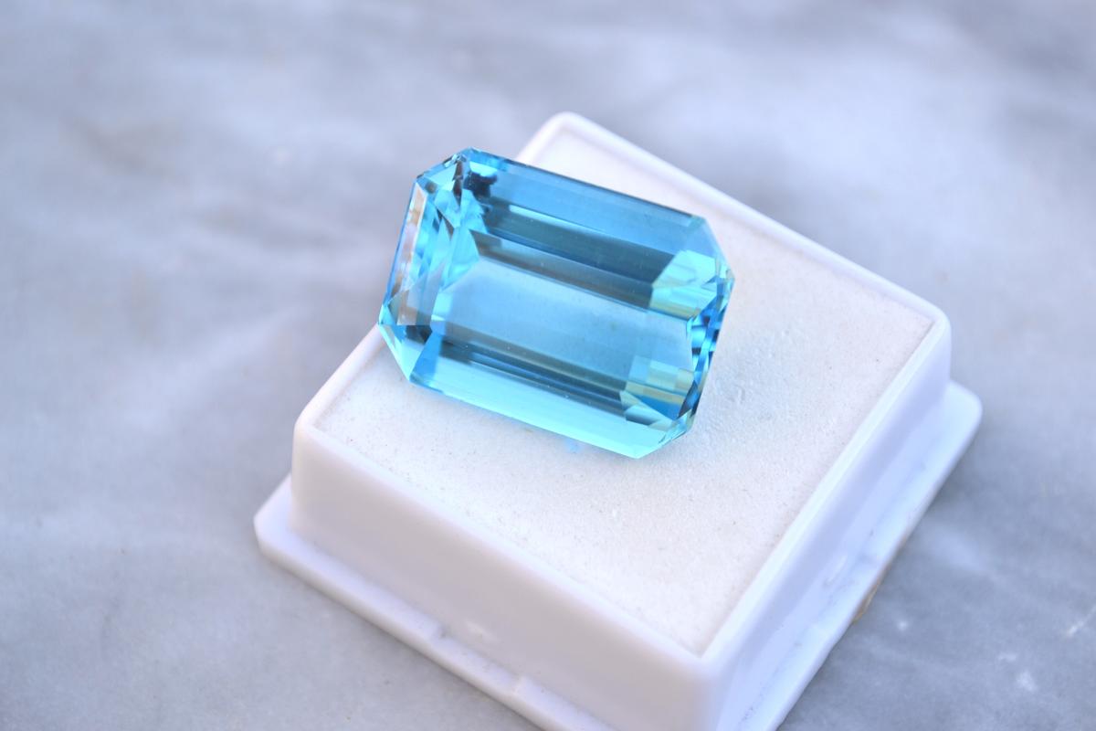 47.87 Carat Octagon Cut Swiss Blue Topaz