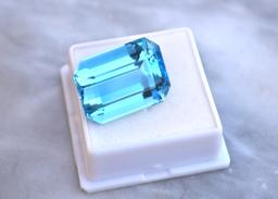 47.87 Carat Octagon Cut Swiss Blue Topaz