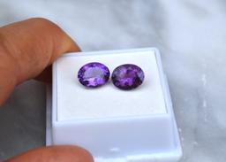 5.00 Carat Near Matched Pair of Rich Purple Amethysts