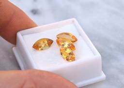 6.65 Carat Matched Set of Fancy Marquise Cut Citrines