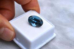 9.58 Carat Oval Cut London Blue Topaz