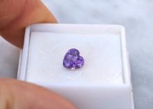 1.19 Carat Heart Checkerboard Cut Amethyst