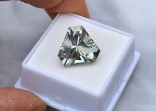 12.45 Carat Fancy Cut Green Amethyst