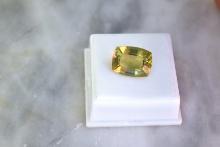 9.54 Carat Fancy Cushion Cut Oro Verde Citrine