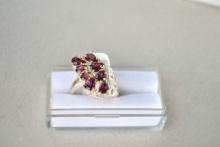 Garnet Ring in Sterling Silver