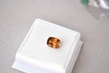 3.38 Carat Cushion Cut Honey Zircon