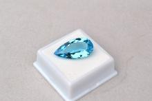 16.20 Carat Pear Cut Swiss Blue Topaz