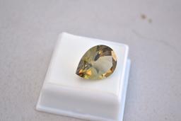 14.25 Carat Pear Cut Lemon Citrine