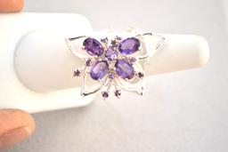 Amethyst Ring in Sterling Silver