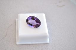 11.91 Carat Oval Cut Amethyst