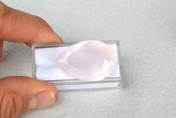 49.58 Carat Pear Cut Rose Quartz