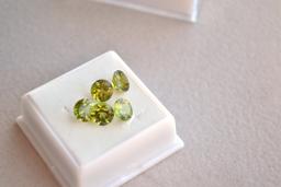 7.09 Carat Matched Set of Round Cut Peridots