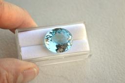 21.90 Carat Oval Cut Sky Blue Topaz