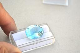 34.70 Carat Oval Cut Sky Blue Topaz