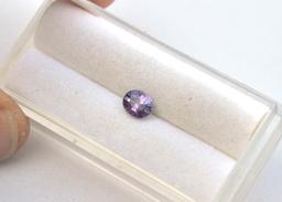 0.76 Carat Oval Cut Untreated Purple Sapphire