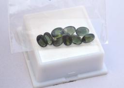 7.00 Carat Matched Parcel of Oval Cut Green Tourmaline