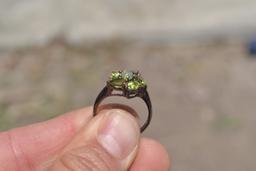 Peridot & Opal Ring in Sterling Silver -- Size 8.75