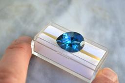 16.72 Carat Pear Shaped London Blue Topaz