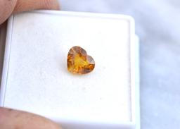 1.88 Carat Heart Shaped Yellow Sapphire