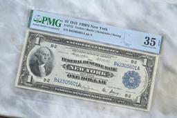 1918 $1 New York Bill Graded 35