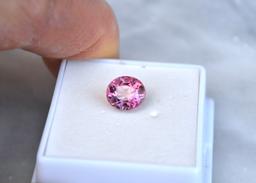 2.84 Carat Oval Cut Vibrant Pink Tourmaline