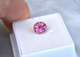 2.84 Carat Oval Cut Vibrant Pink Tourmaline