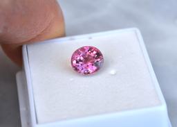 2.84 Carat Oval Cut Vibrant Pink Tourmaline