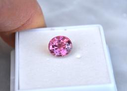 2.84 Carat Oval Cut Vibrant Pink Tourmaline